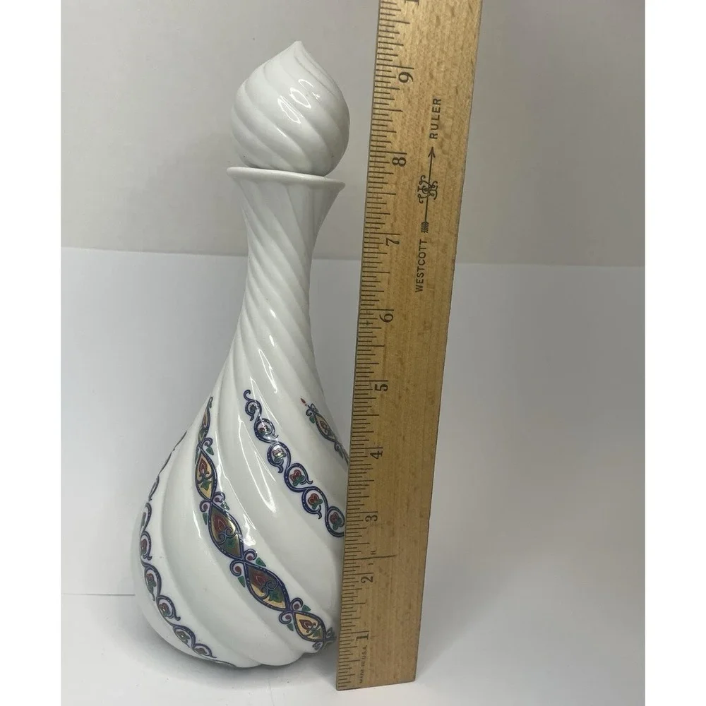 Vintage Elizabeth Arden Byzantium Spiral Decanter Enameled Potion Genie Bottle